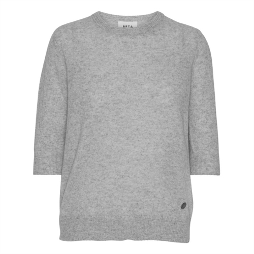 BETA STUDIOS LADY SLEEVE O-NECK LIGHT GREY MELANGE